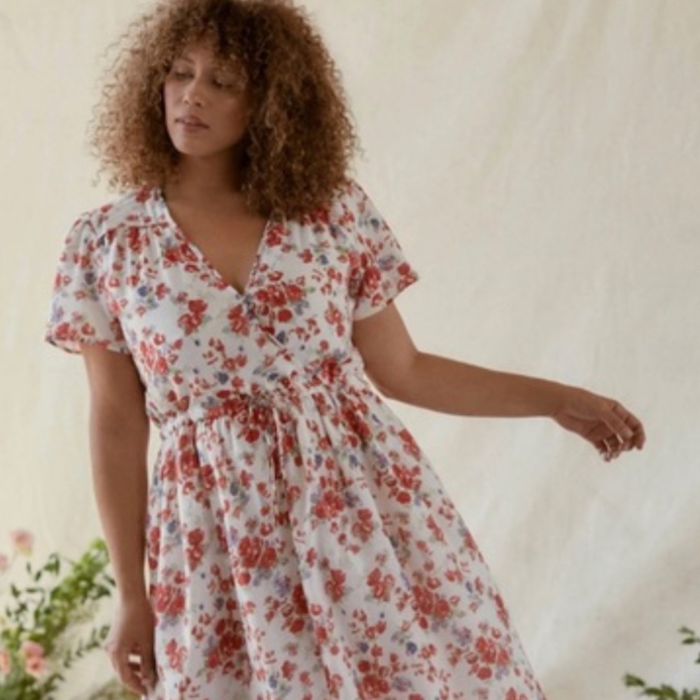 The Dawn Dress - Vermillion Bloom (Lined)